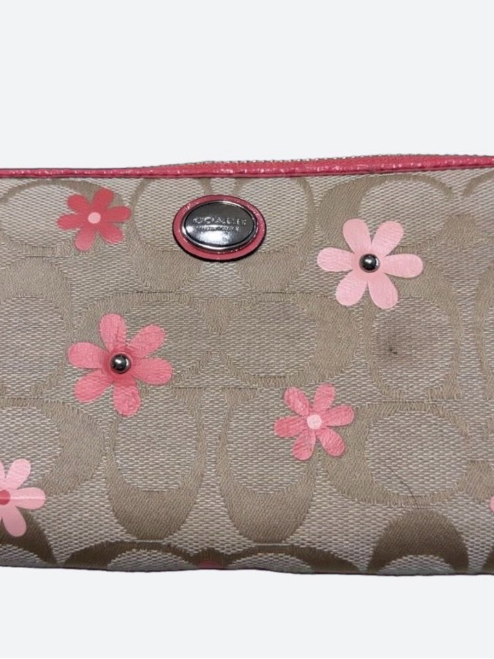 Coach Pink Floral Signature Canvas Wallet